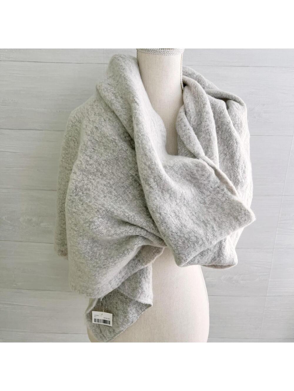 NWT Altar’d State - Heather Gray soft fuzzy oversize scarf 29” x 90” - Picture 3 of 6